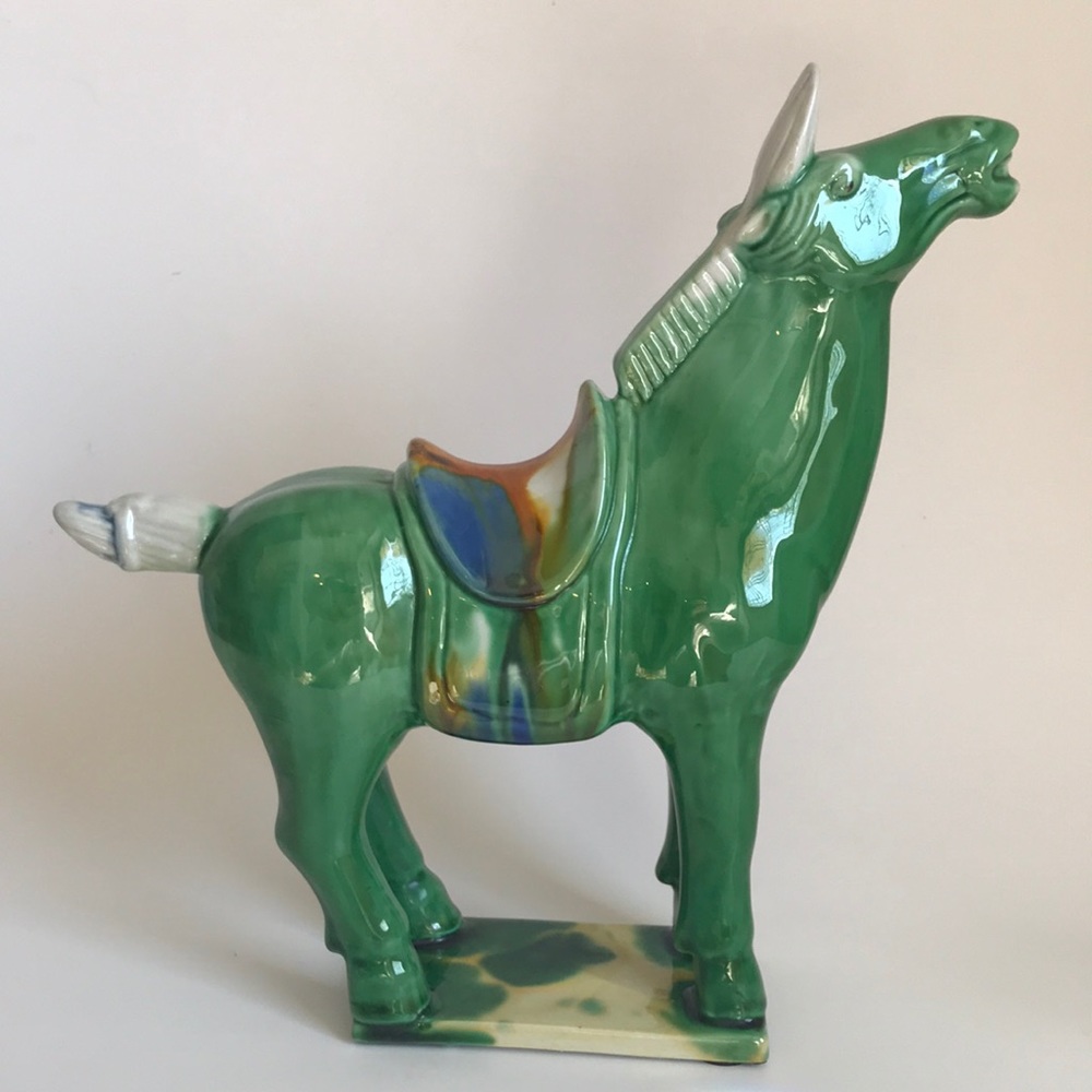 Decorative Horse Colorful Glazed Ceramic